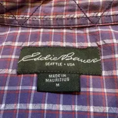 エディーバウワーEddie Bauer 半袖 M レッドパープル チェックシャツのサムネイル