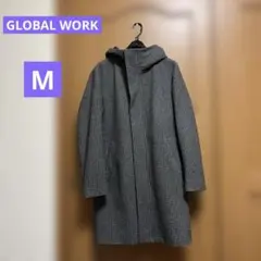 GLOBAL WORK　NOBILIA　フード付きコート　Mサイズ　チェック柄