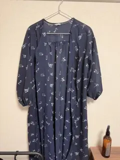 COLZA 小花柄 シアー ロングカーディガン ガウン 冷房対策 体型カバー Mのサムネイル