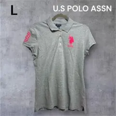 美品 U.S. POLOASSN グレー ポロシャツ L USPA ポロ 半袖