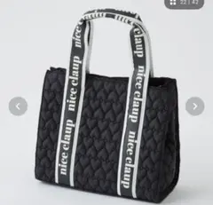 ナイスクラップ ハートキルティングミニトートバッグ　NICE CLAUP