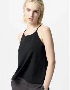 【新品】クレープジャージーブラキャミソール　黒