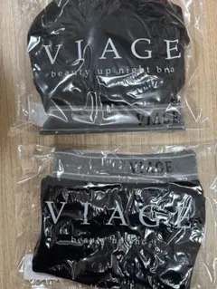 VIAGE ビューティアップ ナイトブラジャー ショーツ ブラック M/L L