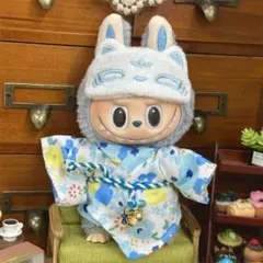 チルぬい サイズ 服〗甚平 上下 2点セット(青) - メルカリ