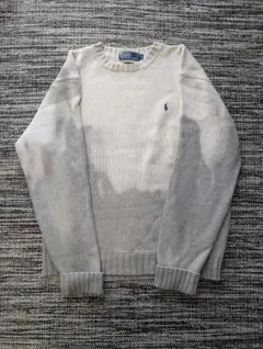 ポロ 刺繍入り ベージュ ニットセーターのサムネイル
