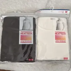 ユニクロ　ヒートテックUネックT 半袖 M ブラック・ホワイト　2枚セット