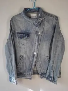 ライトブルー ダブルブレスト デニムジャケット