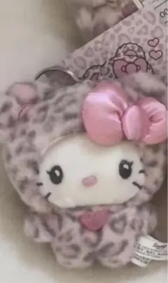 【276】ヒョウ柄キティちゃんキーホルダー ぬいぐるみギャル ピンク　マスコット