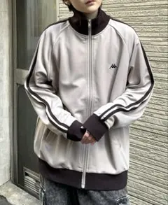 kappaトラックジャケットM/袖ラインジャージベージュ