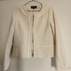 INDIVI アイボリー ツイードジャケット 40