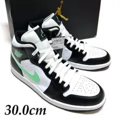 新品　箱あり　30cm　ナイキ　エアジョーダン1 ミッド　ホワイト　ブラック