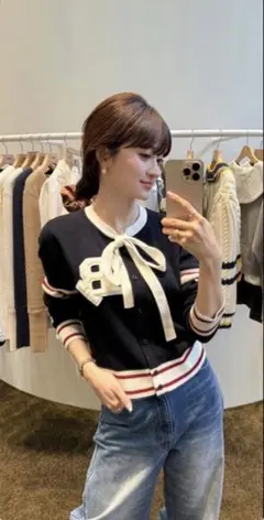 Bibiy. B.CLUB TIE CARDIGAN ネイビー　紺色 正規品】Bibiy. b.club tie cardigan ネイビー - メルカリ