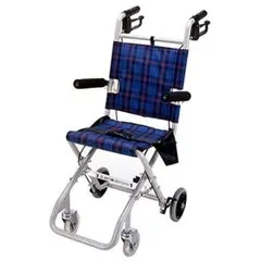 マキテック のっぴー コンパクト車いす NP-001BL ネイビーチェックのサムネイル