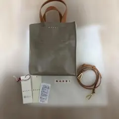 新品MARNI マーセルノット カーフ ショルダーバッグ ピーチ - メルカリ