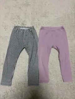 長ズボン2枚セット（チェック柄・無地）