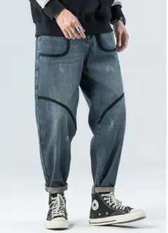 ジーンズメンズ スキニー デニムパンツ ダメージジーンズ ハロンパンツ