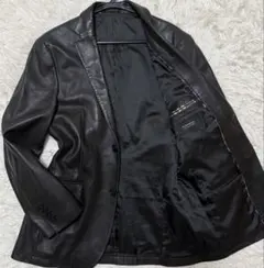 【希少】BURBERRY BLACK LABELラムレザー　テーラードジャケット