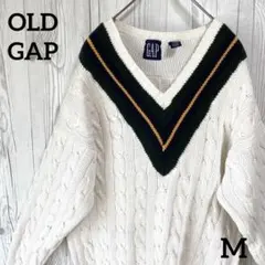 OLD GAP オールドギャップ ニットセーター M 白 飾り編み 古着のサムネイル
