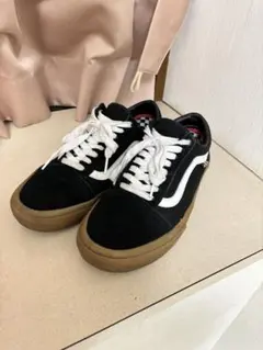 VANS オールドスクール ガムソール ブラック×ホワイト 25.5cm