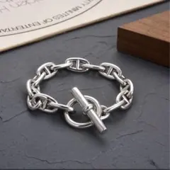 シルバー925 【刻印あり】 アンカーチェーン ヴィンテージ ブレスレット