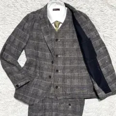 美品 J.S HOMESTEAD ツイード スリーピース スーツ グレンチェック