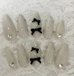 ネイルチップ量産型地雷韓国フレンチガーリー天使界隈平成女児リボンワンホン萌