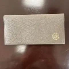 う*ん様 皇居グレー レザー 長財布 ファスナー付き