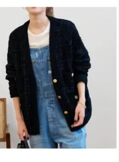 FRAMe WORK Tweed ニットカーディガン　ネイビー