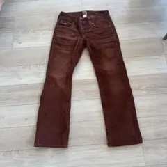 TRUE RELIGION BILLY 34インチ ブラウンコーデュロイパンツ