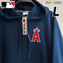 【L】MLB エンゼルス　マフポケット付き　ロゴワッペン　長袖パーカー●メンズのサムネイル