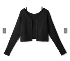 ショート丈カーディガンXキャミソールニットアンサンブルdr404