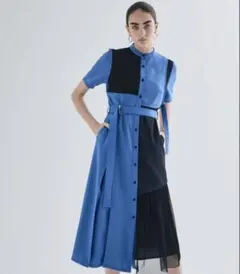 未使用品UNITED TOKYO メッシュレイヤードカットワンピース ブラック