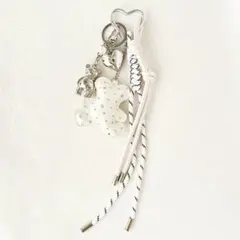 じゃらじゃらキーホルダー バッグチャーム キーチャーム パラコード 熊 白