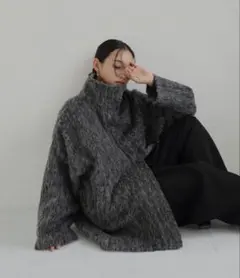 hellam シャギースタンドカラーコート