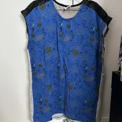 ScoLar ノースリーブチュニック ブルー 総柄のサムネイル