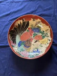 九谷焼 尺皿華鶏図 縁起物金直有 九谷焼 尺皿華鶏図 縁起物金直有 - メルカリ