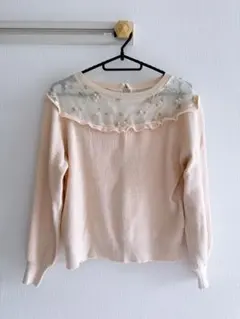 MAJESTIC LEGON 透け感フリル長袖セーター