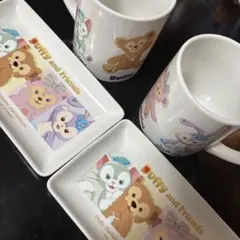 ダッフィ・シェリーメイ　スーベニア食器　マグカップ・お皿セット　ディズニーシー