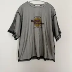 WEGO グレー 半袖Tシャツ 【フリーサイズ】メッシュ　オシャレ　トップス