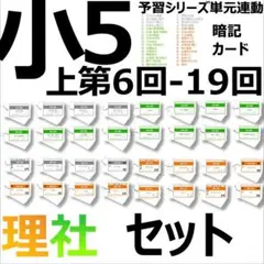 中学受験 暗記カード【5年上 社会・理科 6-19回】組分けテスト対策 予シリ