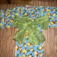 女児BeedesBee 水色フルーツ柄セパレート浴衣　130センチワンピース浴衣