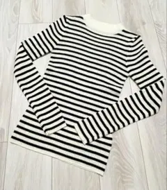 アースミュージックアンドエコロージ ボーダーリブニット 未着用に近い