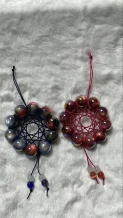 ハンドメイド　ドリームキャッチャー 風 ストラップ