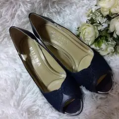 DIANA ダイアナ デニム パンプス ネイビー 紺 23