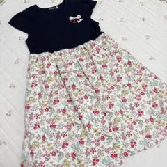 【美品】Bebe べべ　花柄　半袖　ワンピース　140cm