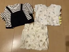 ロンパース3点セット 動物 恐竜 ボーダー 西松屋 50〜60