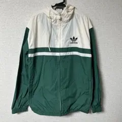 adidas ナイロンジャケット L グリーン/ホワイト　セットアップ