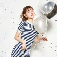 darich ボーダーニットミニワンピース