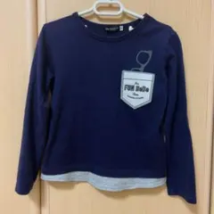 【120cm】BeBe べべ　レイヤード風長袖カットソー ネイビー