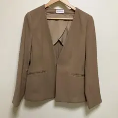 PLST ノーカラージャケット キャメルのサムネイル
